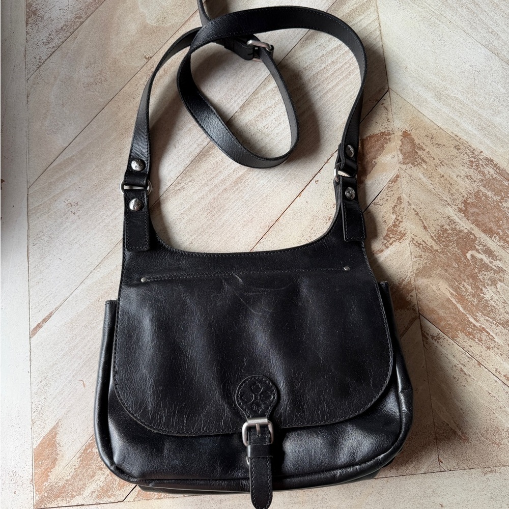 Patricia Nash Black Leather Crossbody Bag